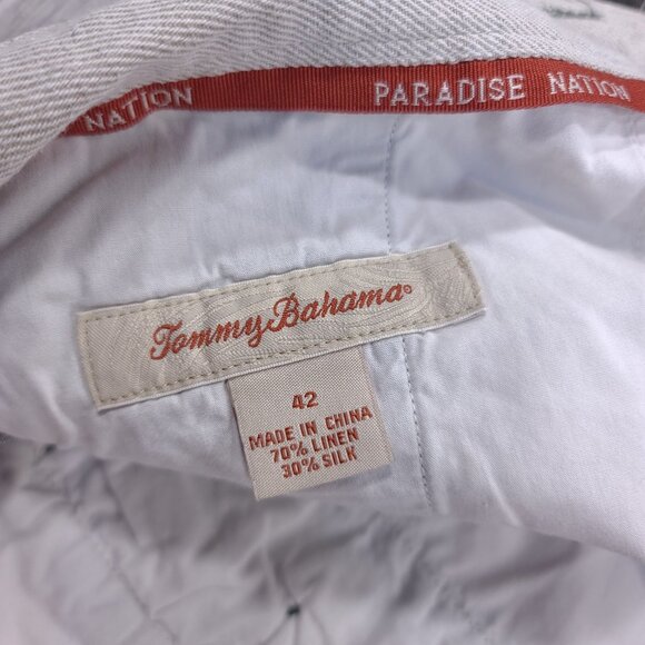 Tommy Bahama Shorts Mens Size 42 Black Plaid Linen Silk Lightweight Beach Travel - Picture 6 of 6